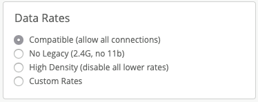 Mist Data Rates Konfiguration